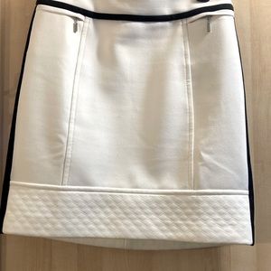 WHBM white skirt with black trim.